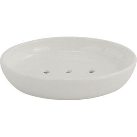 Cleafe - Porta Sapone Saponetta Piatto Bianco Pelle Accessorio Arredo Bagno Elegante 87788 - (1/2)