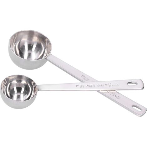 Cuillère doseuse en acier inoxydable 304, lot de 2, avec long manche, cuillère de mesure pour poudre de lait (1/5)