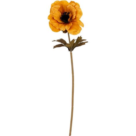 Orange Anemone Stem Artificial Flower - Plastic - L10 x W10 x H38 cm - Orange