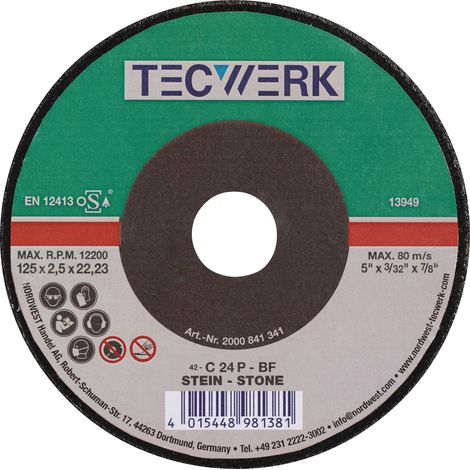 Disque à tronçonner STE D230x3mm droit STE Alésage 22,23mm TECWERK (1/2)