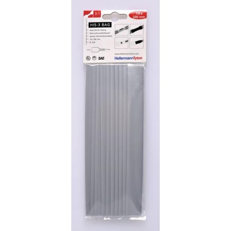 Tubo termorretrÁctil hellermann tyton gris hasta 3:1 en bolsas 308-31213