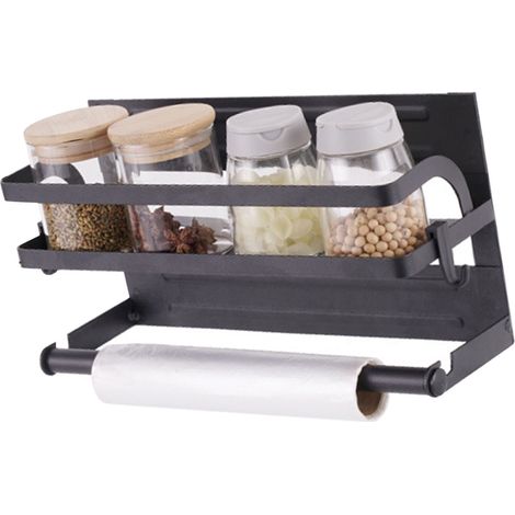 Étagère de rangement magnétique pour réfrigérateur, support à épices magnétique robuste, style B, simple couche (1/5)