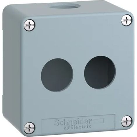 Boîtier métallique vide pour boutons-poussoirs Schneider XAPD de 22 mm de diamètre  2 Boutons poussoirs (1/3)