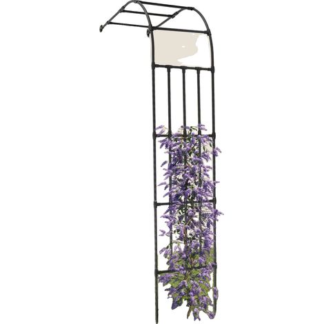 Traliccio da giardino, struttura in acciaio resistente, design salvaspazio, nero (1/5)