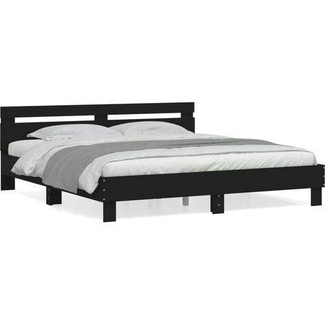 Maison Exclusive - Cadre de lit sans matelas noir 200x200 cm