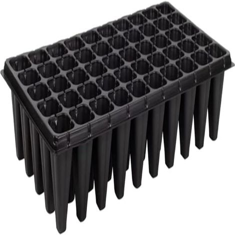 Lot de 10 plateaux de semis en plastique épais à 50 alvéoles, hauts et profonds, pour la propagation des graines.