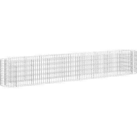 Jardinière, Pot de Fleurs d'extérieur, Lit surélevé à gabion Fer galvanisé 330x50x50 cm OIB8447E (1/5)