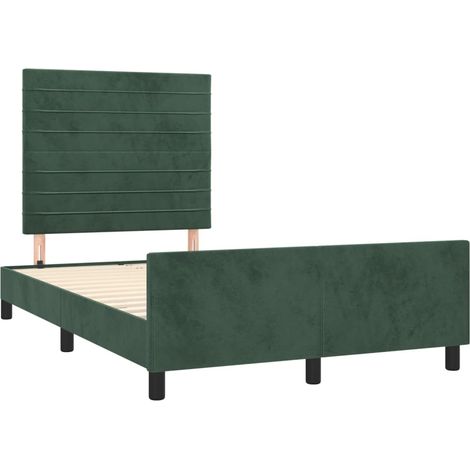 Estructura cama sin colchón terciopelo verde oscuro 120x190cm vidaXL (1/5)