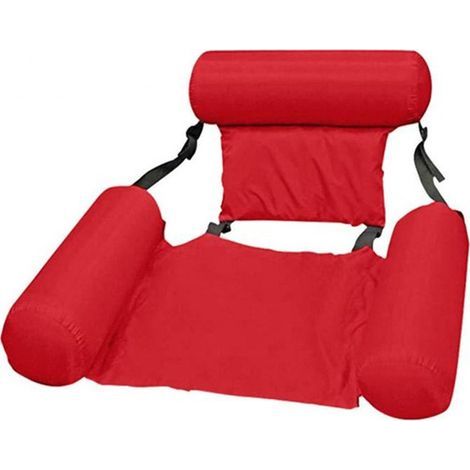 Hamac de Piscine Rouge Fauteuil Inclinable Flottant Chaise Gonflable de Piscine Hamac d'eau Flottant Pliable hamac Flottant inclinable pour Adulte (1/5)