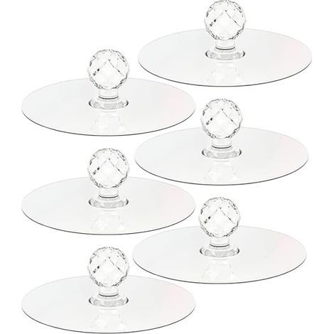 Set mit 6 runden Kristall-Kommodenknöpfen, Acryl-Klebehaken für die Wand zur Verwendung in Zuhause, Büro, Schlafzimmer oder Badezimmer (1/5)