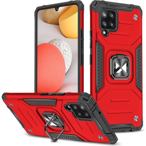 Cover protettiva rinforzata + supporto magnetico per Samsung Galaxy A42 5G, colore rosso Ring Armor. (1/5)