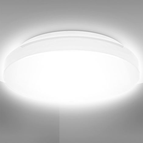 plafonnier LED spéciale sdb, Ø22cm, protection contre les projections d'eau IP44, platine 10W, 900lm, lumière blanche neutre 4000K (1/5)
