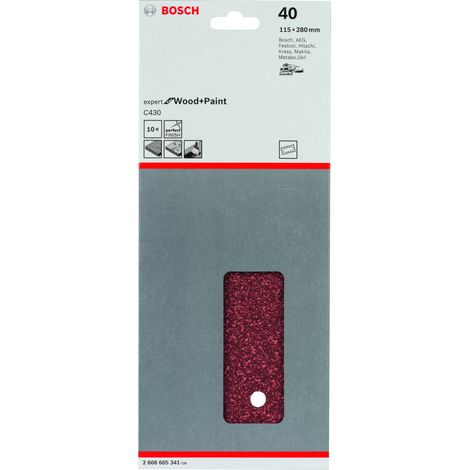 Hoja de lija C430, paquete de 10 uds. 115 x 280 mm, 40