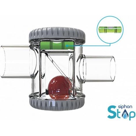 Sifone a secco orizzontale antiodore tecnosystemi siphon stop scd300004, trasparente, per scarico condensa condizionatore (1/2)