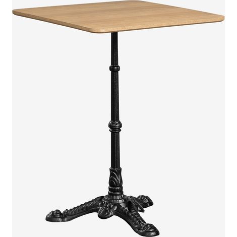 SKLUM Quadratischer Bartisch aus MDF Azteca Naturholzbraun - Schwarz 60 x 60 cm (1/5)