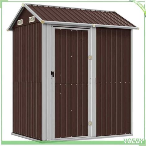 Abri de jardin - FAFEICY - 364532 - acier galvanisé - marron - 192x152,5x237 cm (1/5)