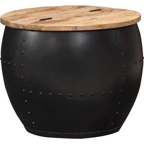 vidaXL Table basse ronde 53x43 cm Bois de manguier massif (1/5)