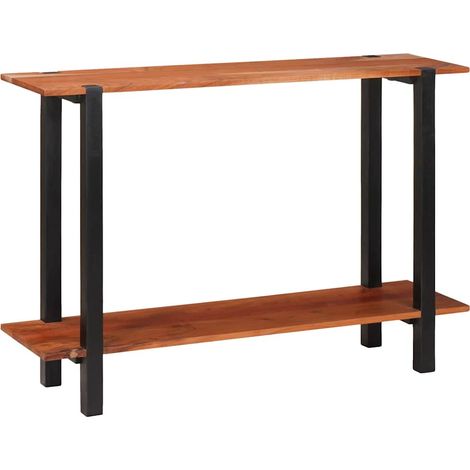 Konsolentisch mit Regal Braun und Schwarz 110 x 30 x 75 cm