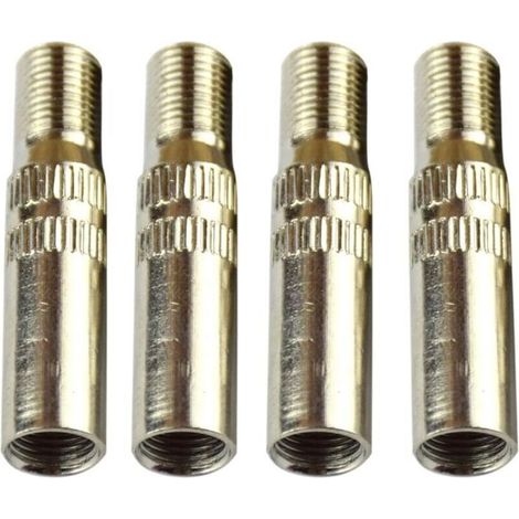 Joint d'extension de capuchon de valve de pneu en 4 pièces, extension de tige de capuchon de valve de roue de voiture en méta (1/4)