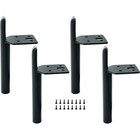 Pieds de meubles de 15 cm en métal noir, pieds de meubles à monter soi-même avec vis pour canapé, table basse, lit, armoire et autres meubles[qb]