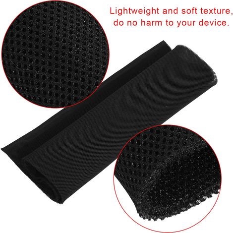 Housse de protection anti-poussière en tissu noir pour haut-parleur stéréo (1,4 m x 0,5 m). (1/5)