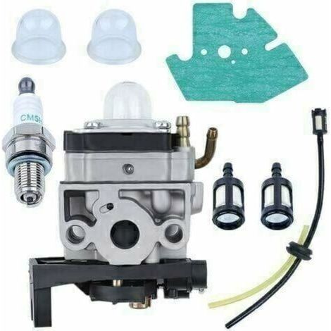 Carburateur Moteur Débroussailleuse avec Tuyau Joint Bougie Allumage Kit Filtre à Essence (1/4)