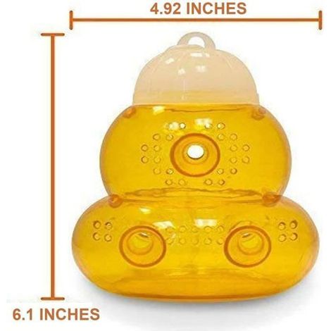 Piege a Guepes Exterieur Lot de 2 Piège à guêpes à Suspension Conception à 6 trous Plastique Anti Guepes Exterieur piege frelon (1/4)