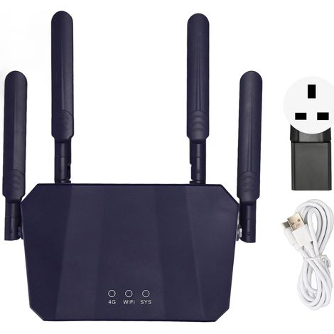 Professioneller tragbarer 4G LTE Highspeed-WLAN-Router (300 Mbit/s) mit SIM-Kartensteckplatz für Zuhause und Büro, 100–240 V (UK-Stecker)