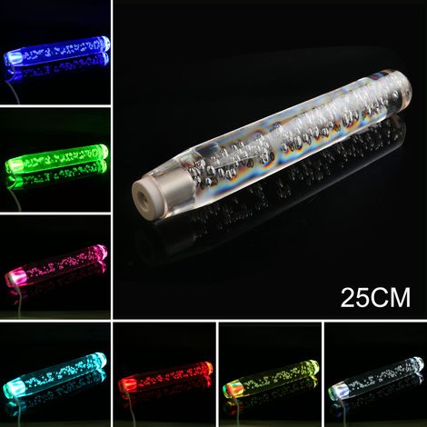Pomo de palanca de cambios LED RGB transparente, 10 cm/15 cm/20 cm/25 cm/30 cm, pomo de palanca de cambios con degradado multicolor universal (1/5)