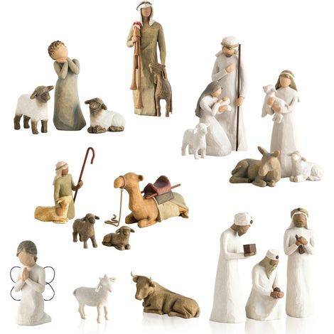 Ensemble de figurines de la Nativité en résine de qualité - Décoration religieuse de Noël avec Joseph, Marie et Jésus