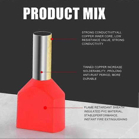 Embouts de câble bibrin, 2 x 10,0 mm², 150 pièces/paquet, longueur 14 mm, embouts de câble bibrin (1/5)
