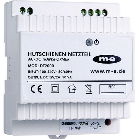 m-e modern-electronics DT 2000 Türsprechanlage Hutschienen-Netzteil Weiß