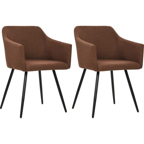 Esszimmerstühle 2 Stk. Braun Stoff vidaXL (1/5)