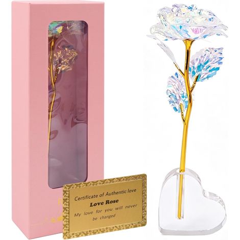 Eternal Rose - Artificial roses with heart-shaped stand - Gift for mom, girlfriend, daughter, birthday, Mother's Day, Christmas, Valentine's Day, anniversary, Mother's Day (1/5)