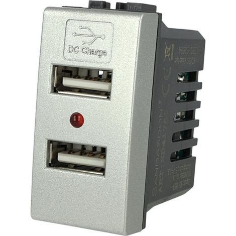 Modulo Caricatore 2 Porte USB 2,1A Tech Compatibile Bticino Living (1/3)