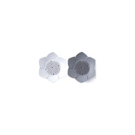 Lot de 2 Porte Savon en Silicone Motif Fleurs Japonaises Design Moderne et Pratique (Blanc/Gris) (1/5)