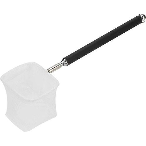 perche à épuisette réglable, idéale pour la capture de crevettes en aquarium, télescopique de 20 à 57,5 cm (filet carré - noir) (1/5)