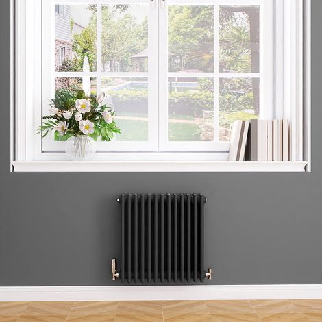 Biubiubath Traditional Cast Iron Style Radiator Horizontal 4 Column Anthracite 600x605mm