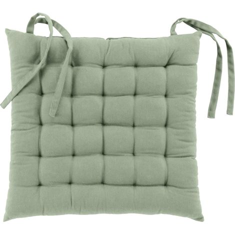 Assise matelassée 38 x 38 cm – Coton/Polyester recyclé GRS – Twily Sauge (1/4)