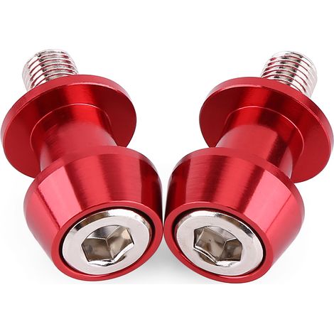 Support moto CNC en aluminium pour béquille, bobbins bras oscillant rouges 8mm, kit de repose-pieds axe, patins de stand moto (1/4)