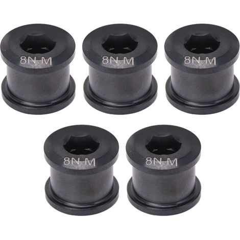 5 Vis en Titane Alliage 6.5mm pour Plateau Vélo, Anti-Rouille, Noir - Compatible Petites Roues (Lot de 5) (1/5)