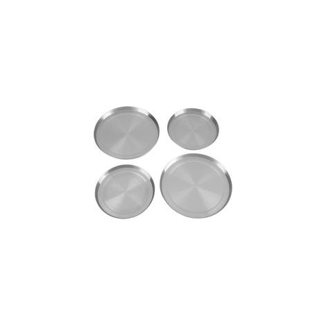 Lot de 4 cache-plaques électriques en acier inoxydable avec 2 tailles différentes de 21 cm et 17 cm, conçus pour protéger contre la chaleur et les dommages