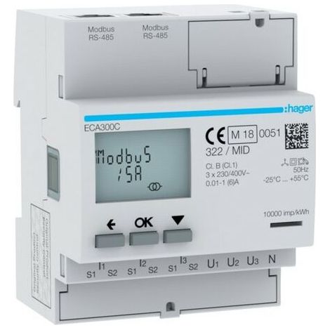 COMPTEUR TRI IND. AGARDIO MID - GESTION DU BATIMENT HAGER ECA300C (1/3)