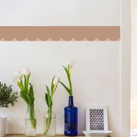 Frise décorative adhésive, feston beige, 9 cm X 300 cm (1/5)