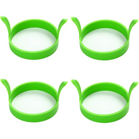 Lot de 4 moules à omelettes ronds en silicone - Vert