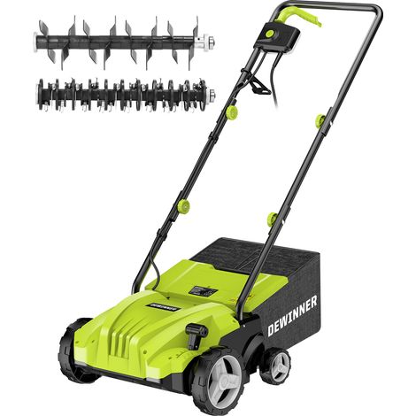 Dewinner – Scarificateur électrique 1500W – Vitesse 3200tr/min – Largeur de travail 320mm – Sac de récupération 30L – Pour pelouses professionnelles