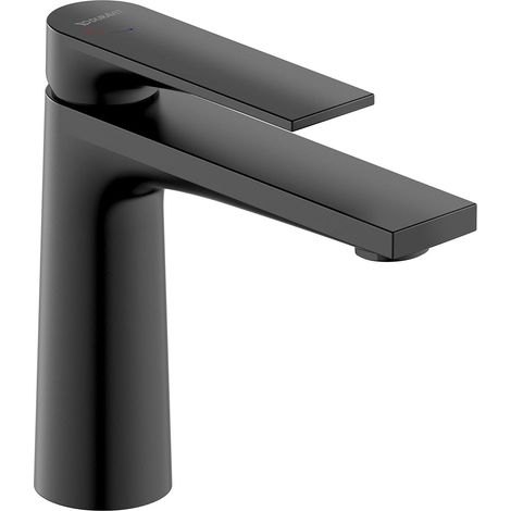 Mitigeur monocommande de lavabo, Robinet lavabo, Taille M (hauteur de sortie 122 mm), Robinet salle bain, robinet à économie d'énergie, Noir mat (1/4)
