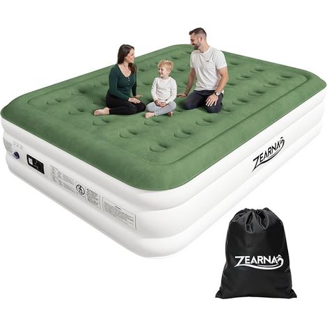 Zearna Air Bed 203 x 152 x 46 cm 2 Person Inflatable Bed with Built-in Electric Pump Home Use (1/5)
