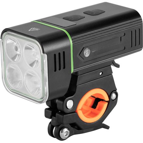 Luz recargable para bicicleta vía USB, faro delantero brillante de 1800 lm, 5 modos de iluminación, potente batería de 4800 mAh con función de batería externa para ciclistas. (1/5)