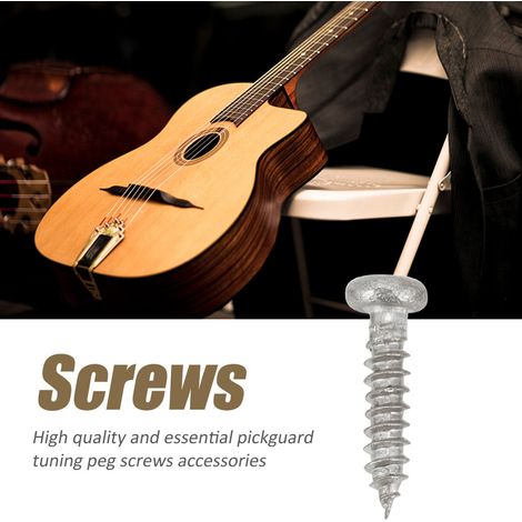 50 vis de fixation chromées pour mécaniques de guitare (argentées) (1/5)